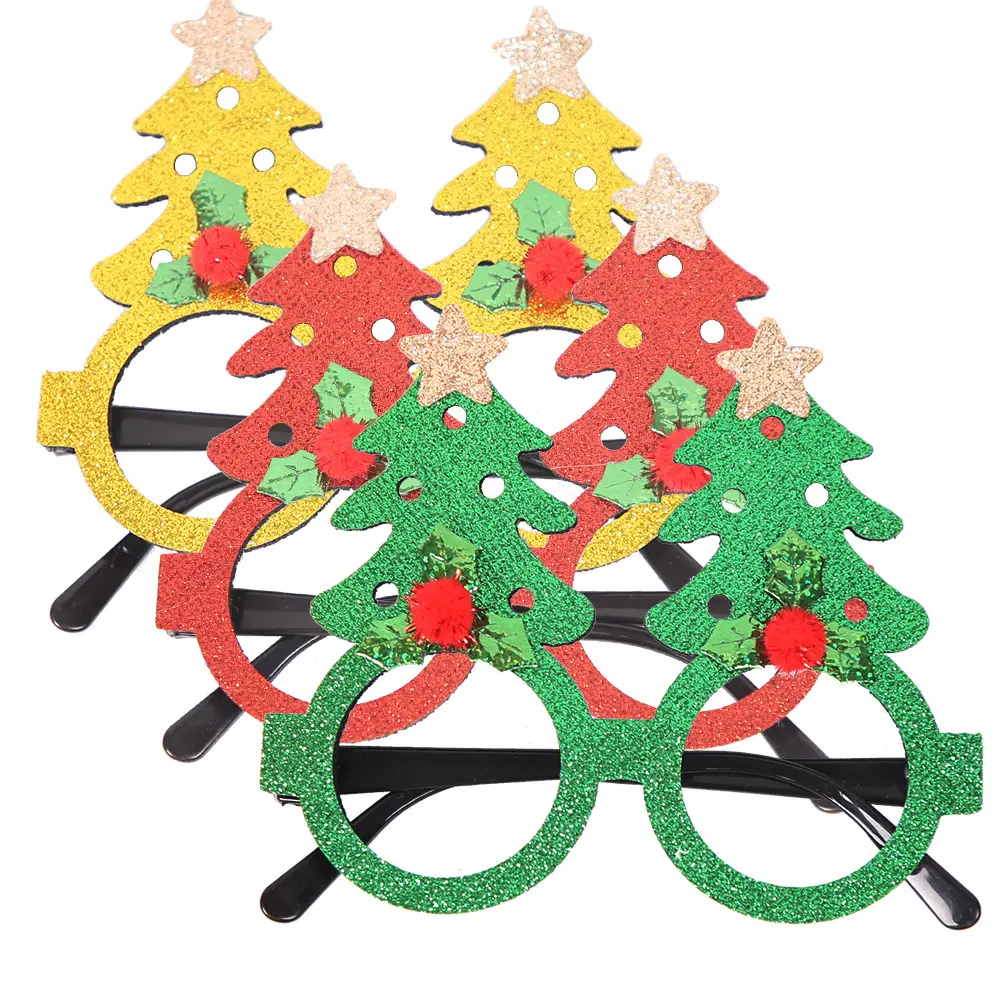 Christmas Deer Antlers Glasses Green Glitter Kids Party Decor — feature 46