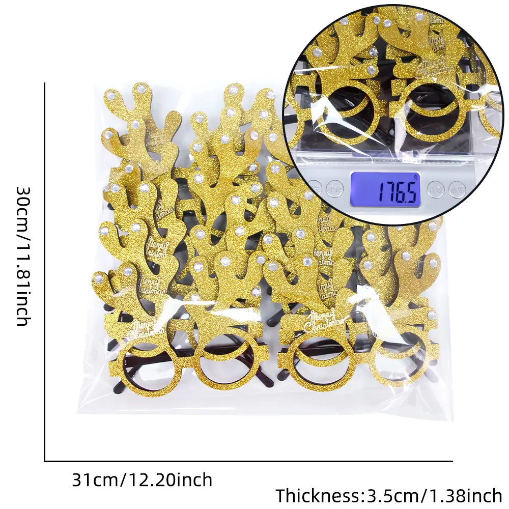 Christmas Deer Antlers Glasses Green Glitter Kids Party Decor — feature 47