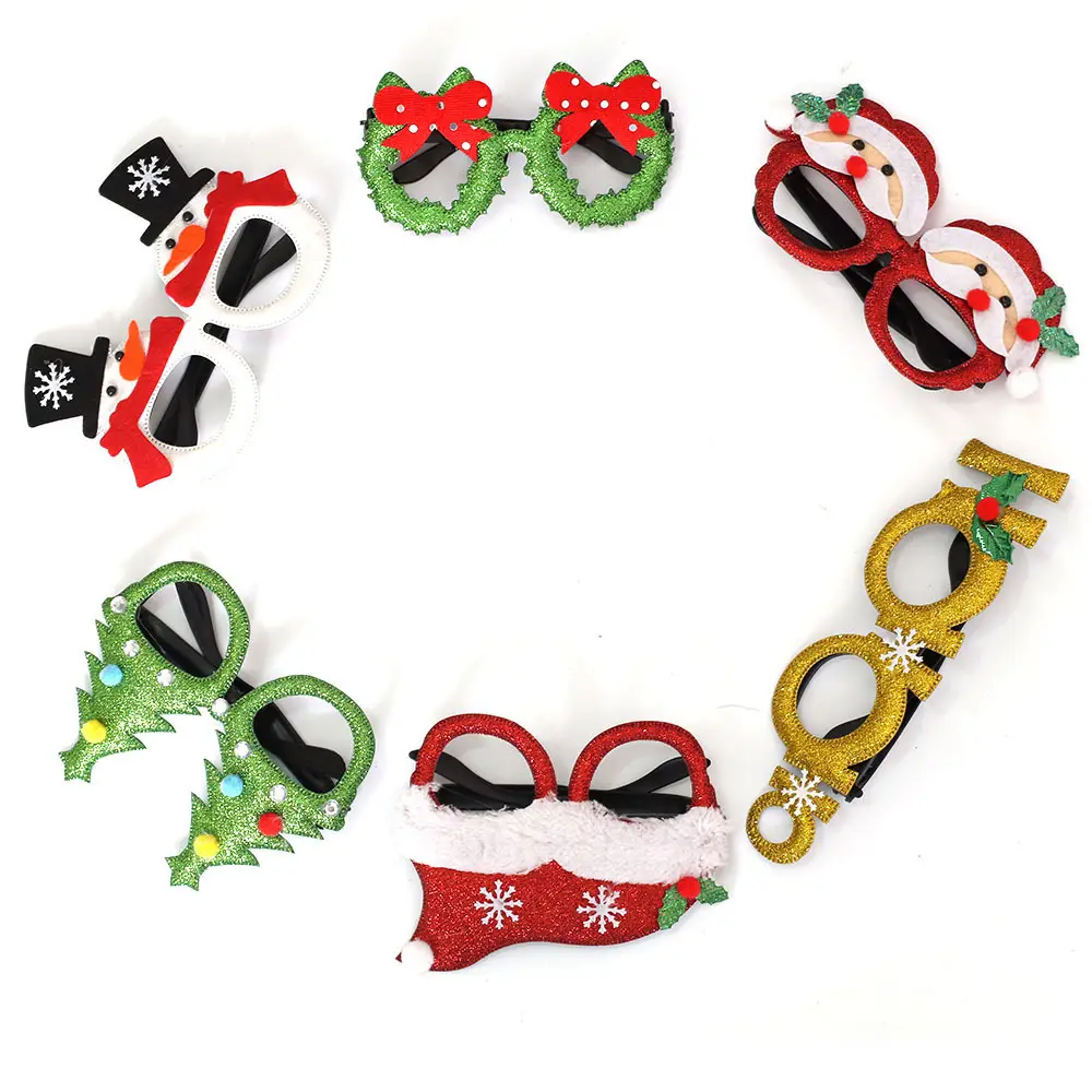 Christmas Deer Antlers Glasses Green Glitter Kids Party Decor — feature 7