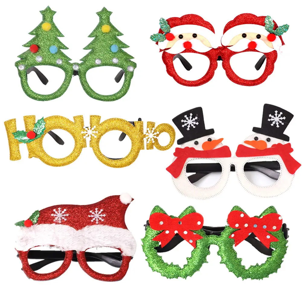 Christmas Deer Antlers Glasses Green Glitter Kids Party Decor — feature 8