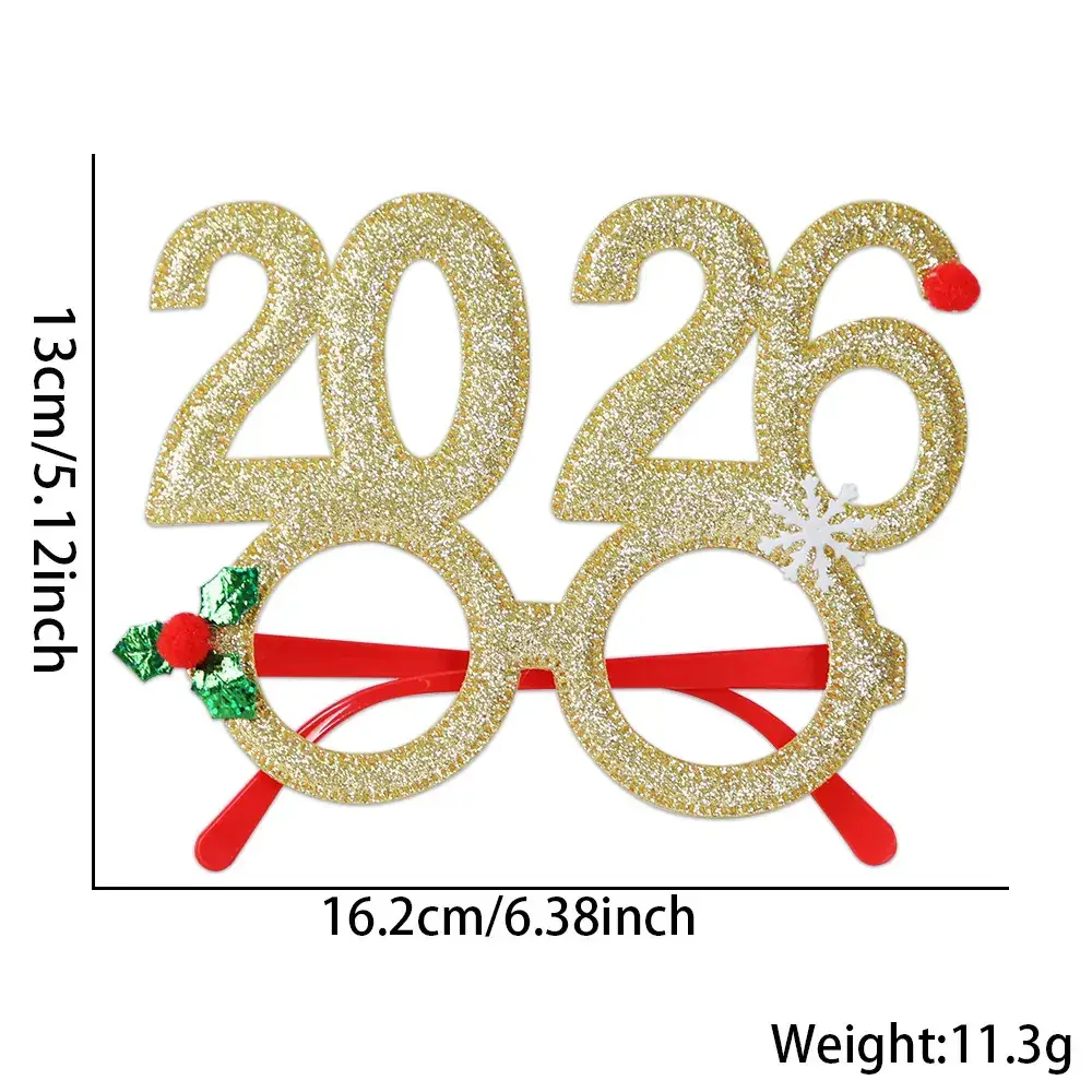 Christmas Deer Antlers Glasses Green Glitter Kids Party Decor - Image 3