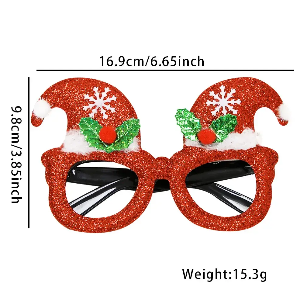 Christmas Deer Antlers Glasses Green Glitter Kids Party Decor - Image 34