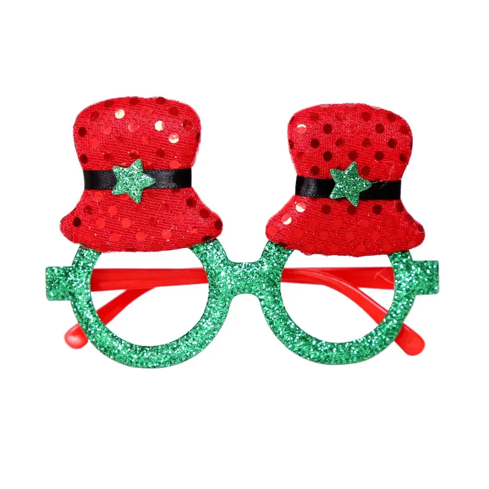 Christmas Deer Antlers Glasses Green Glitter Kids Party Decor - Image 43