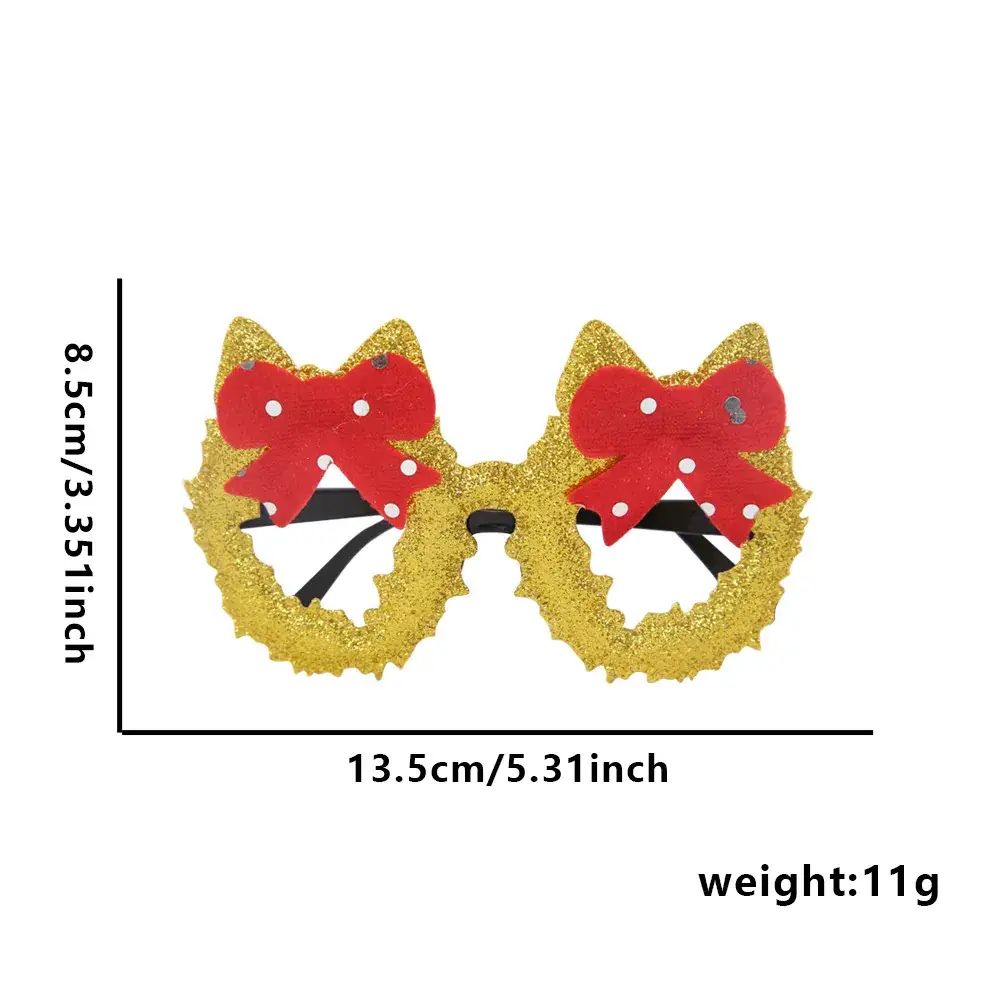 Christmas Deer Antlers Glasses Green Glitter Kids Party Decor - Image 46