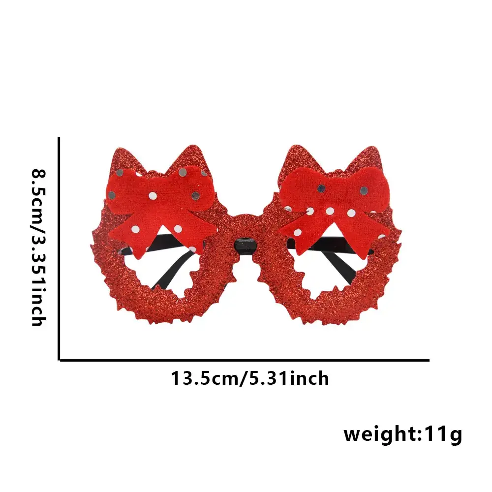 Christmas Deer Antlers Glasses Green Glitter Kids Party Decor - Image 47