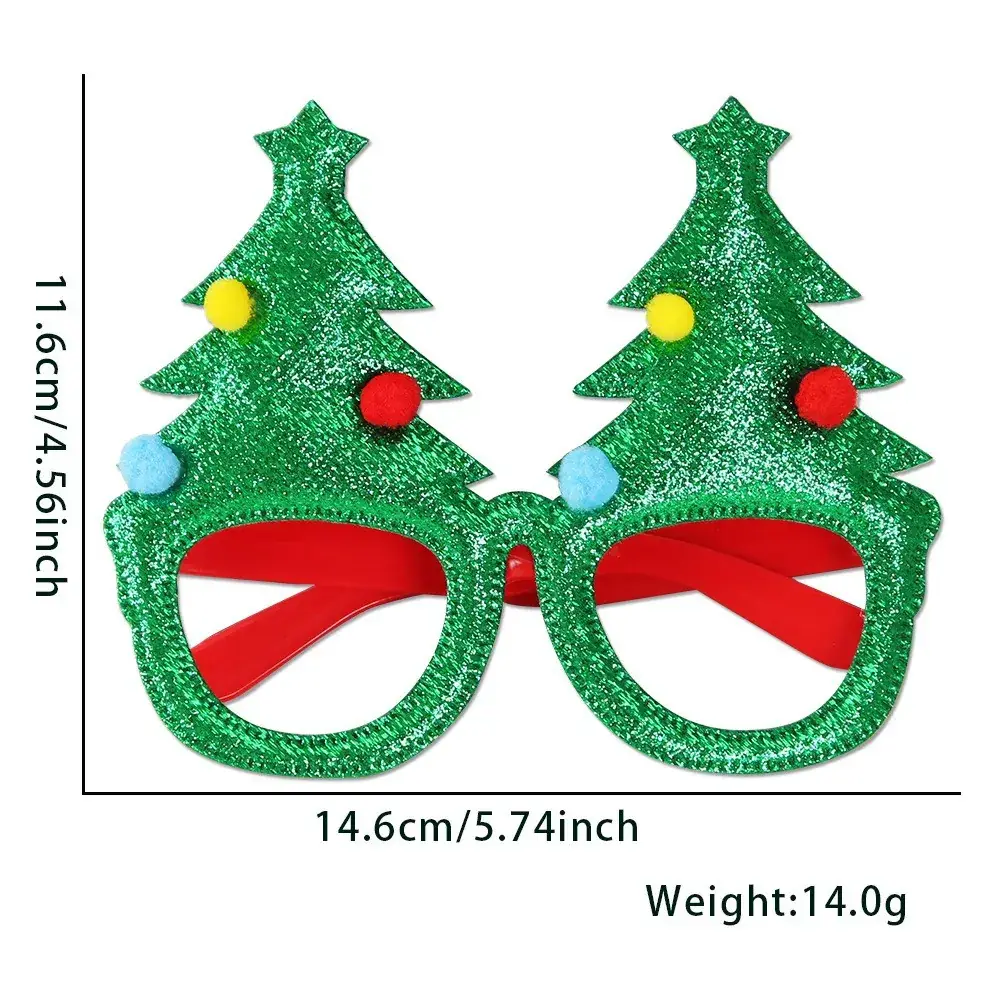 Christmas Deer Antlers Glasses Green Glitter Kids Party Decor - Image 54