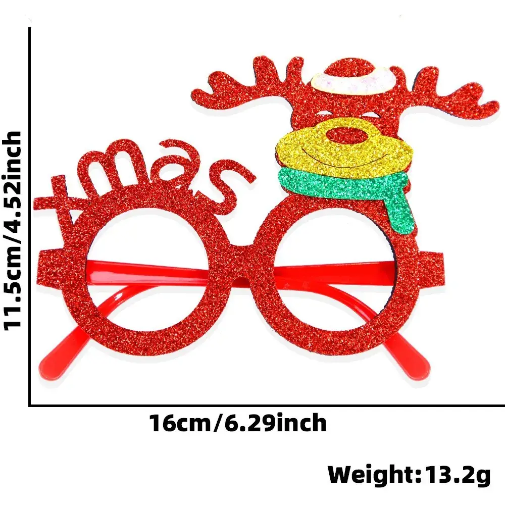 Christmas Deer Antlers Glasses Green Glitter Kids Party Decor - Image 55