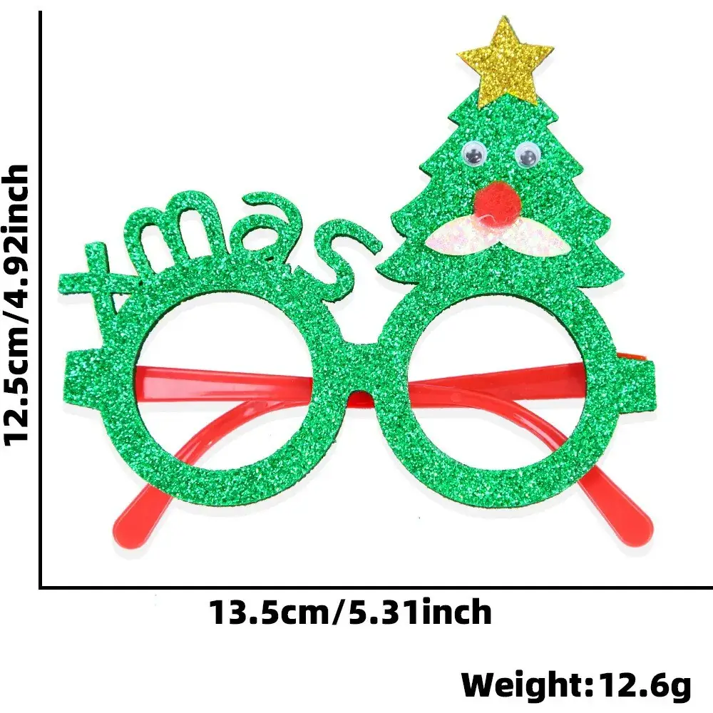 Christmas Deer Antlers Glasses Green Glitter Kids Party Decor - Image 56