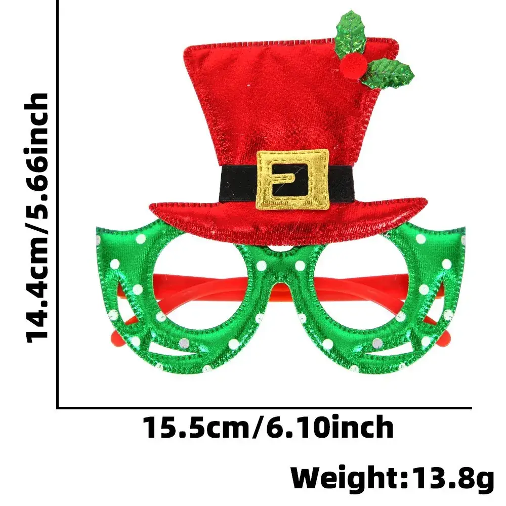 Christmas Deer Antlers Glasses Green Glitter Kids Party Decor - Image 57