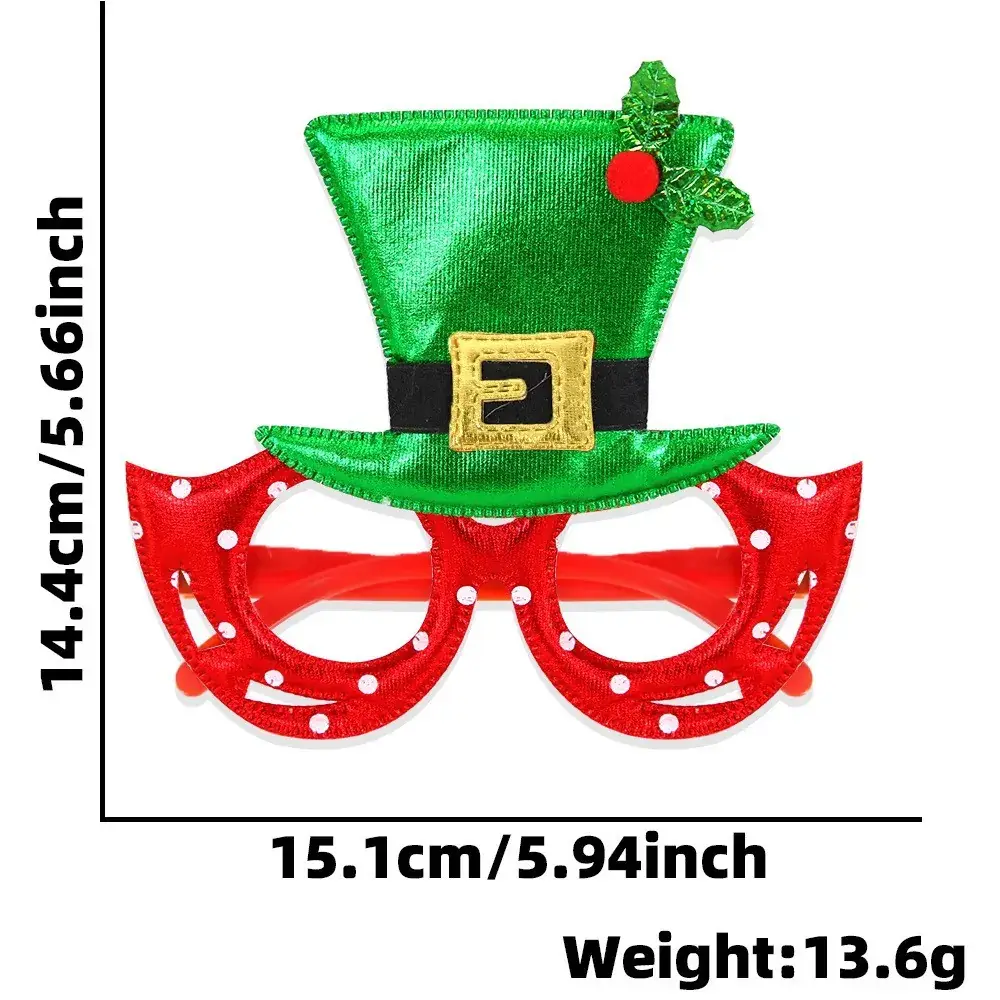 Christmas Deer Antlers Glasses Green Glitter Kids Party Decor - Image 58
