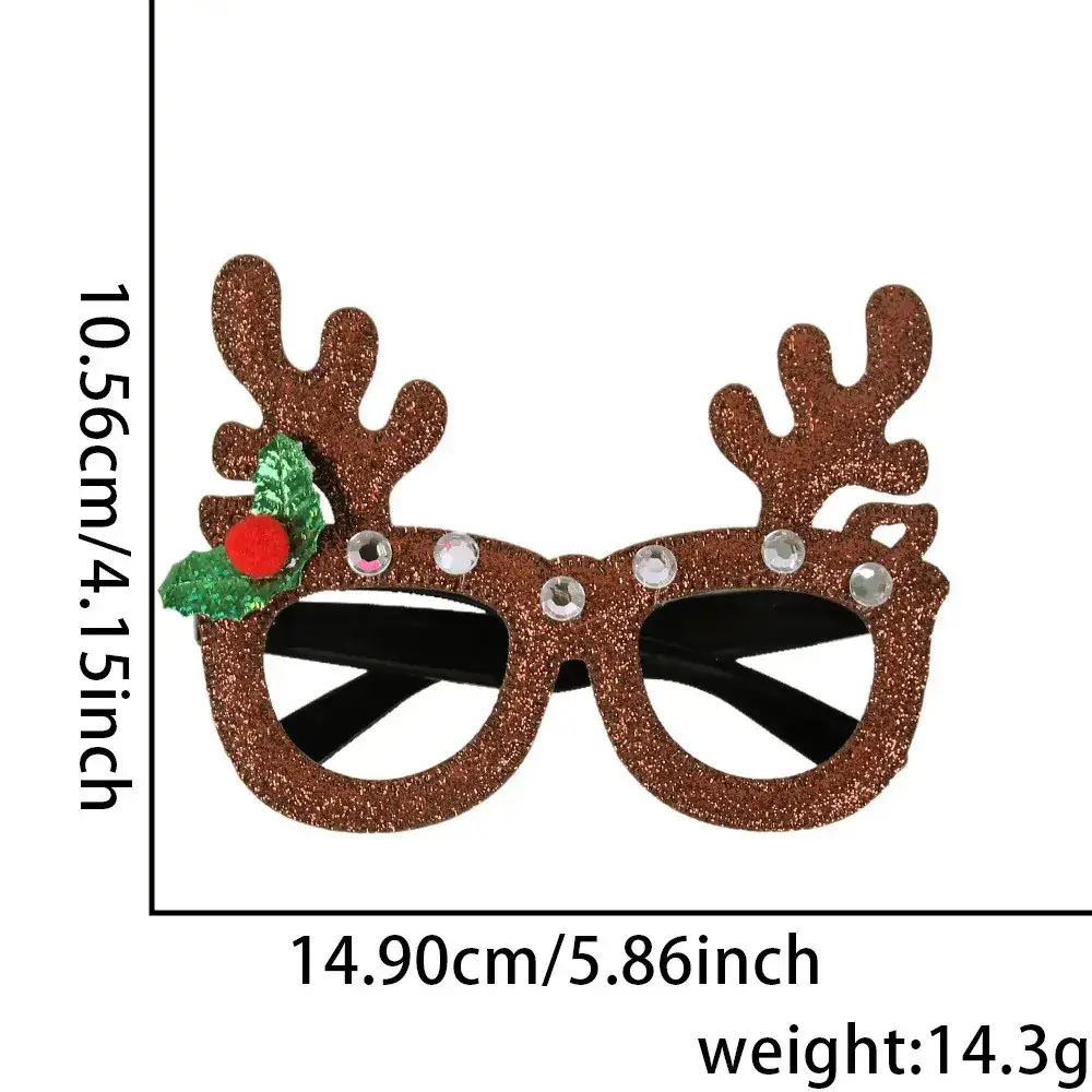 Christmas Deer Antlers Glasses Green Glitter Kids Party Decor - Image 60