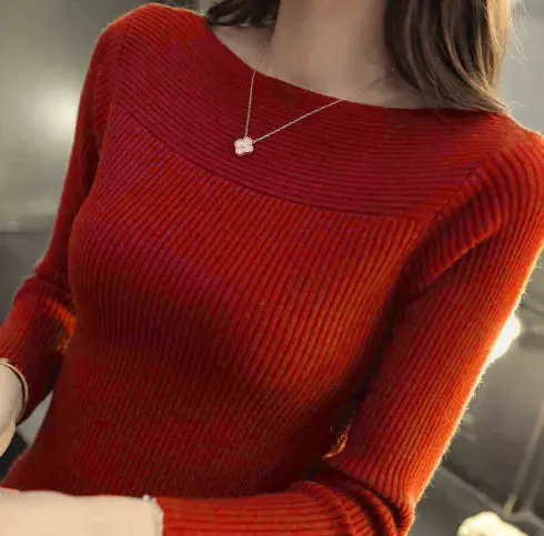 Women Purple One-Neck Slim Fit Sweater Top - Image 6