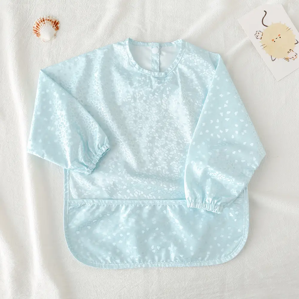 Kids Long Sleeve Eating Bib with Dinosaur Print - Image 17