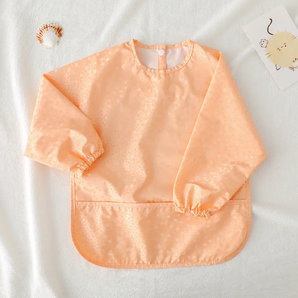 Kids Long Sleeve Eating Bib with Dinosaur Print - Image 20