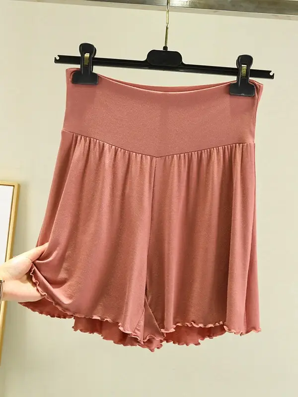 Women's Pink Modal Ruffled Shorts - Image 15
