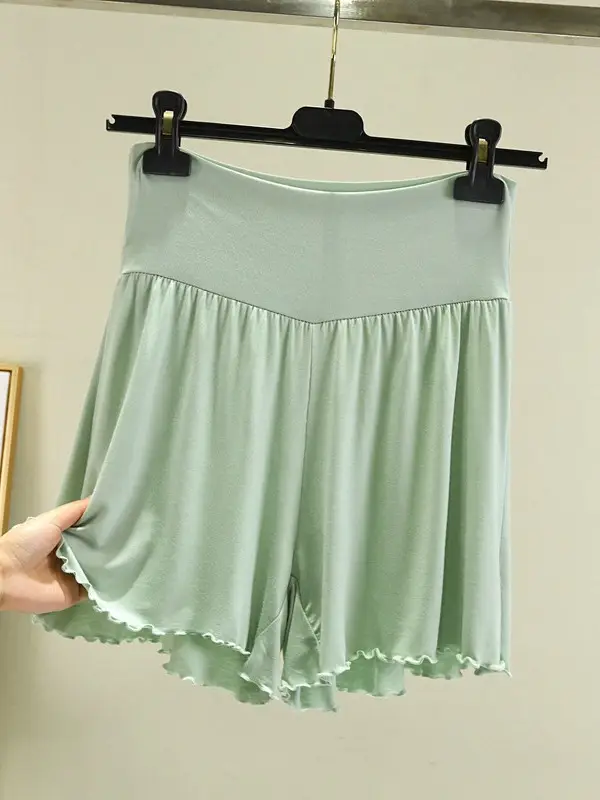 Women's Pink Modal Ruffled Shorts - Image 17