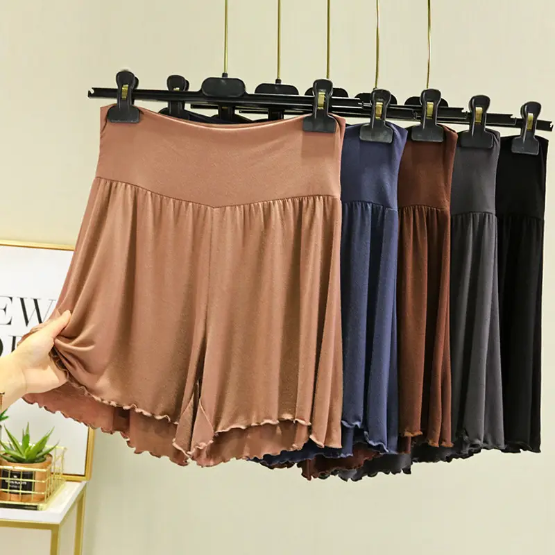 Women's Pink Modal Ruffled Shorts — feature 6