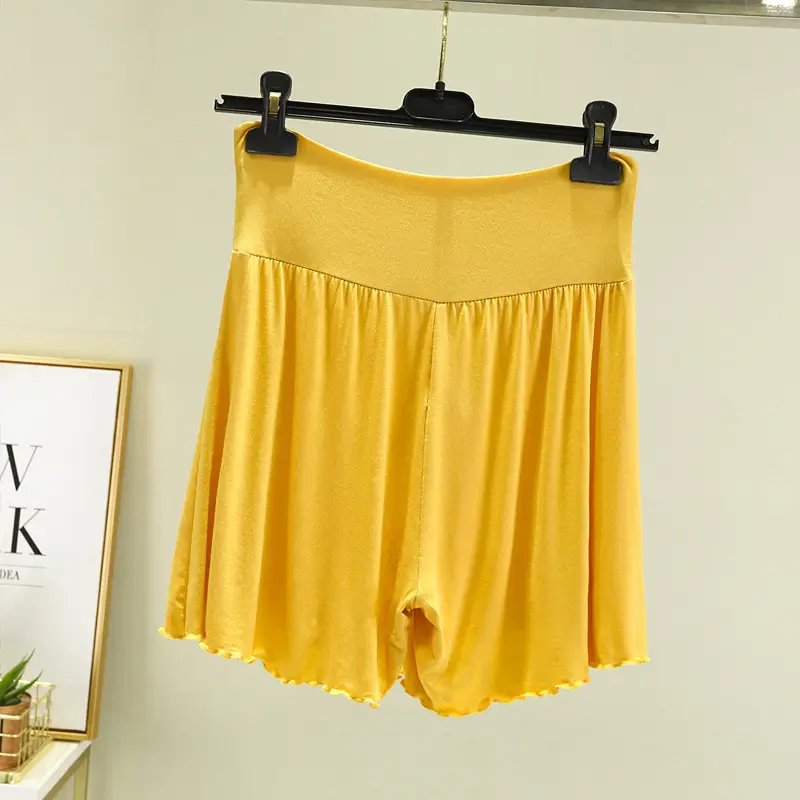 Women's Pink Modal Ruffled Shorts — feature 7