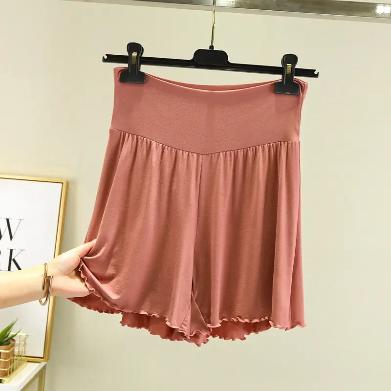 Women's Pink Modal Ruffled Shorts - Image 4