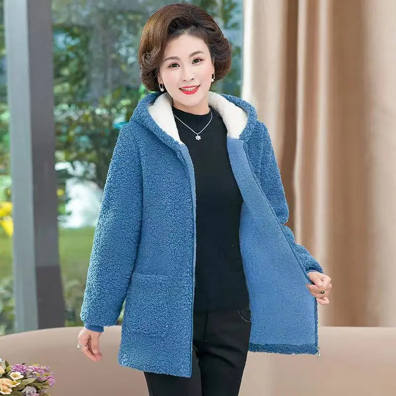 2021 New Mom Fleece Lined Winter Coat Western Style - Image 5