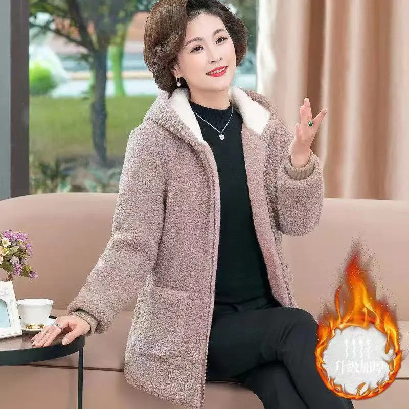 2021 New Mom Fleece Lined Winter Coat Western Style - Image 7