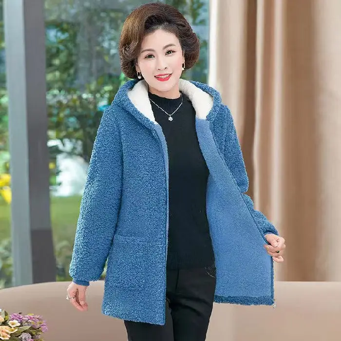 2021 New Mom Fleece Lined Winter Coat Western Style - Image 2