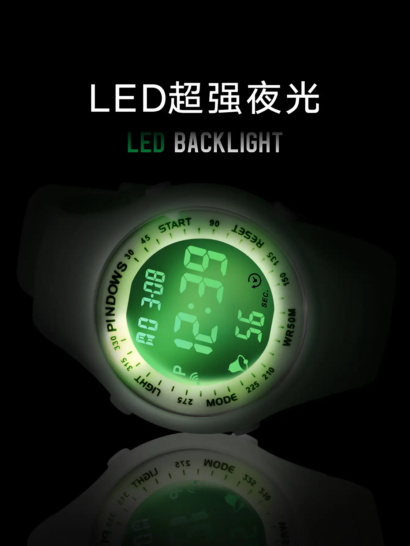 Pink Digital Waterproof Watch for Kids Students — feature 4