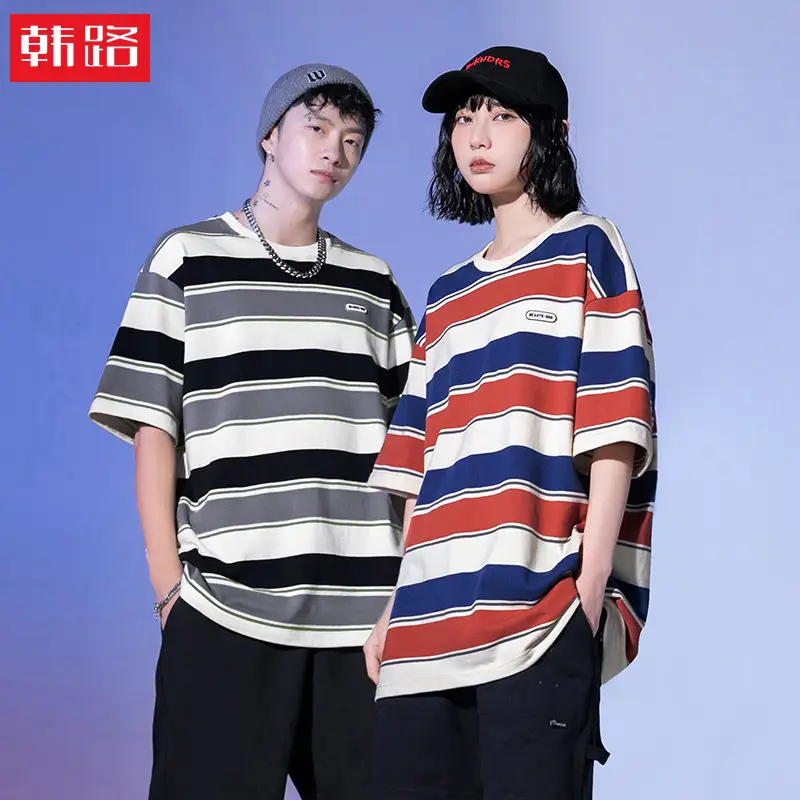 Men Striped T-Shirt 2025 Summer Loose Fit - Image 3