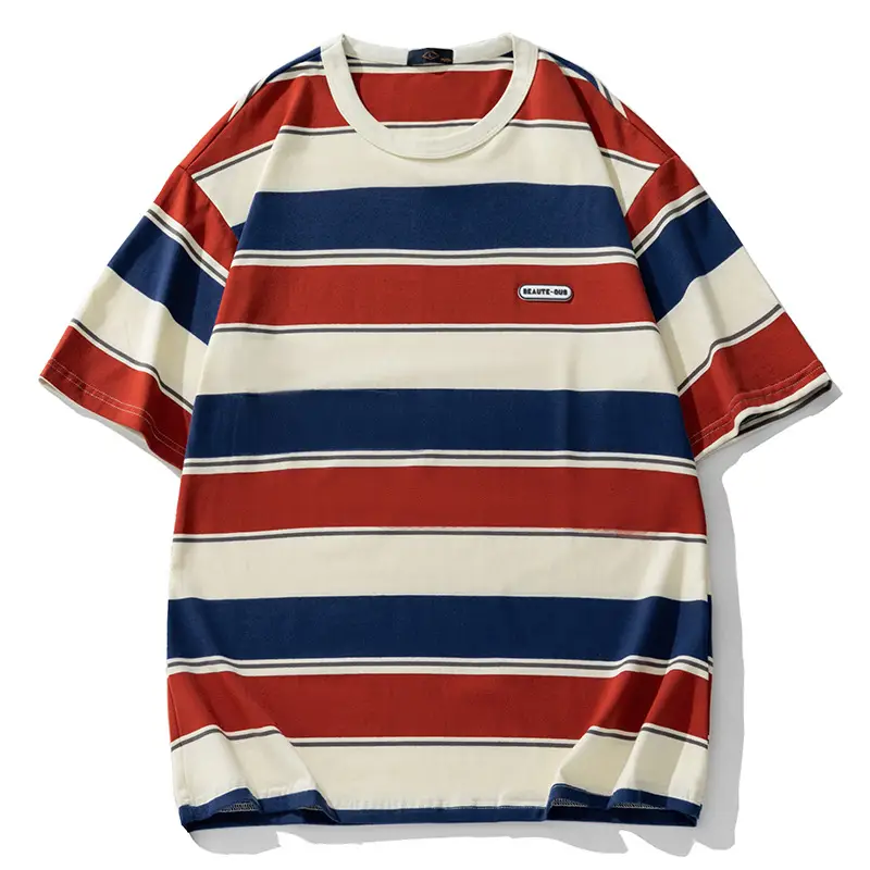 Men Striped T-Shirt 2025 Summer Loose Fit - Image 7