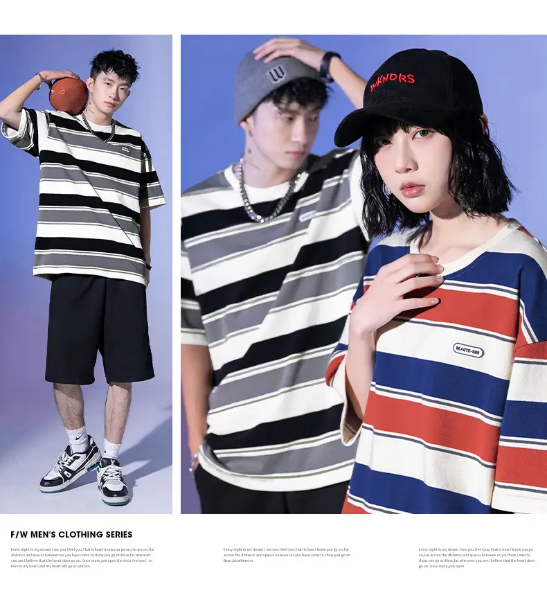 Men Striped T-Shirt 2025 Summer Loose Fit — feature 11