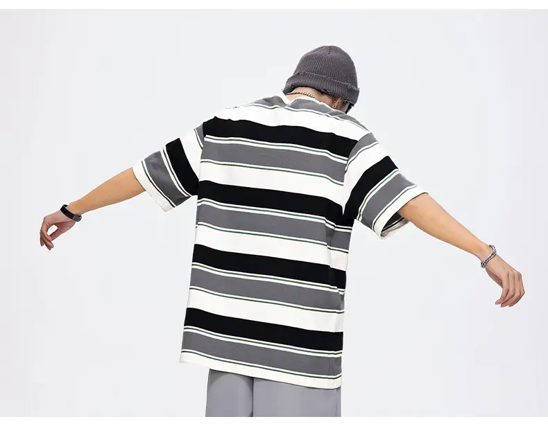 Men Striped T-Shirt 2025 Summer Loose Fit — feature 18