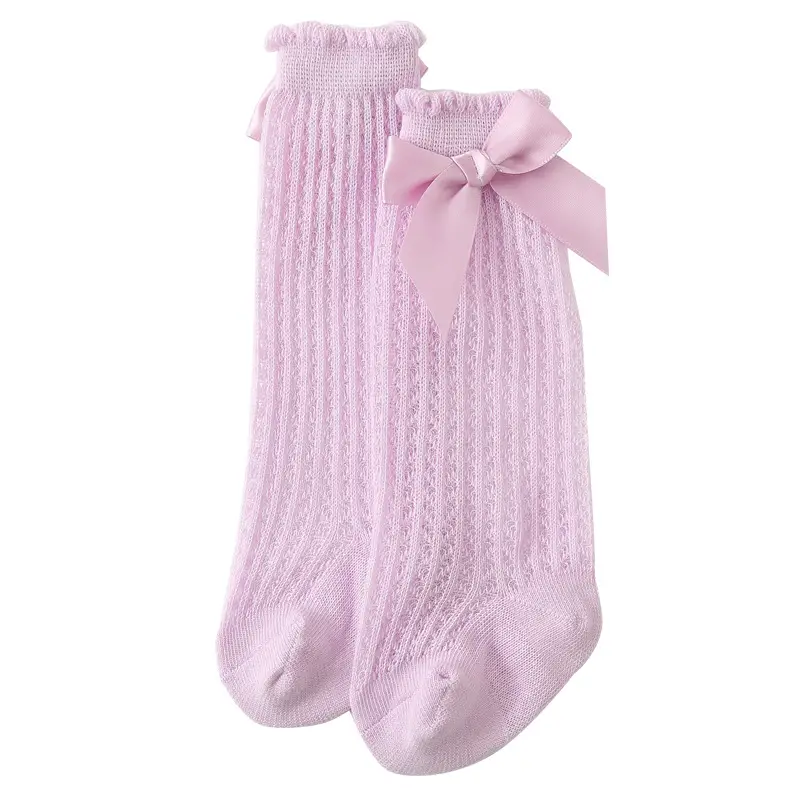 Baby Bow Knee High Socks Pink Bow Design