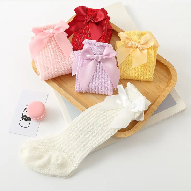 Baby Bow Knee High Socks Pink Bow Design — feature 15