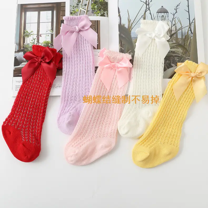 Baby Bow Knee High Socks Pink Bow Design — feature 16