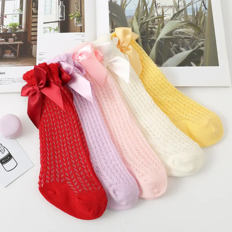 Baby Bow Knee High Socks Pink Bow Design — feature 18