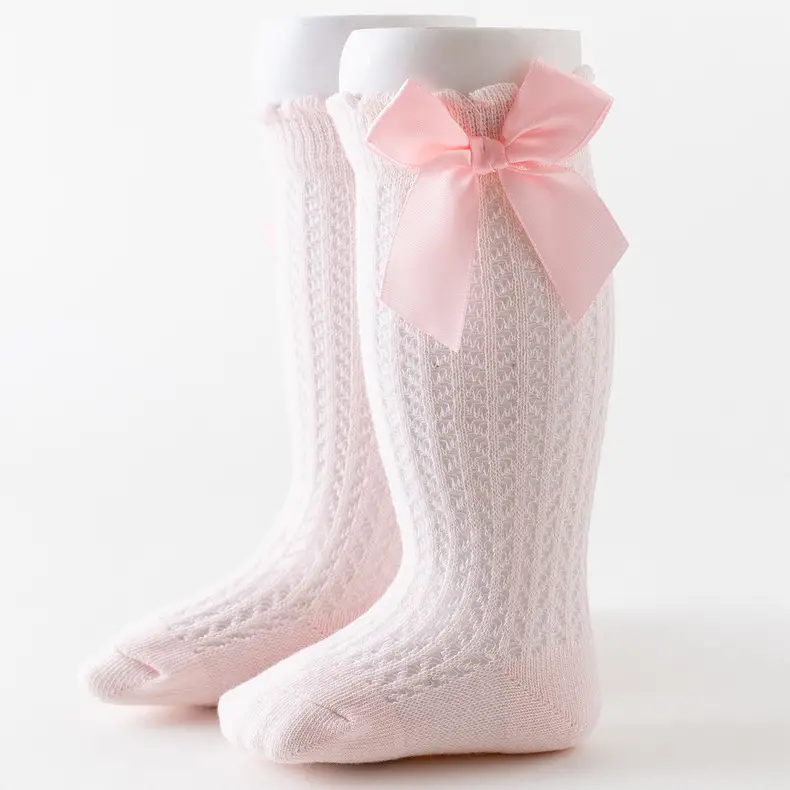 Baby Bow Knee High Socks Pink Bow Design — feature 28