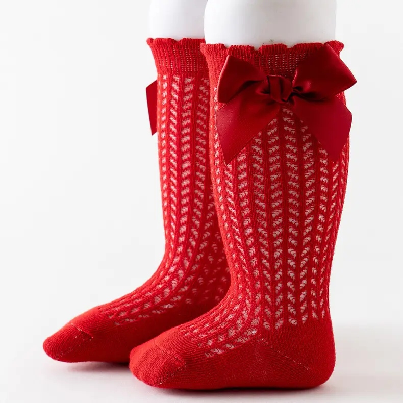 Baby Bow Knee High Socks Pink Bow Design — feature 30
