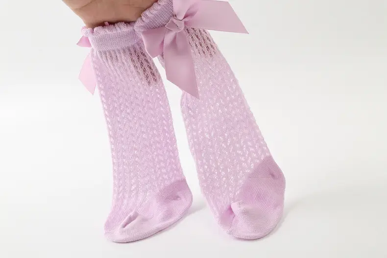 Baby Bow Knee High Socks Pink Bow Design — feature 31