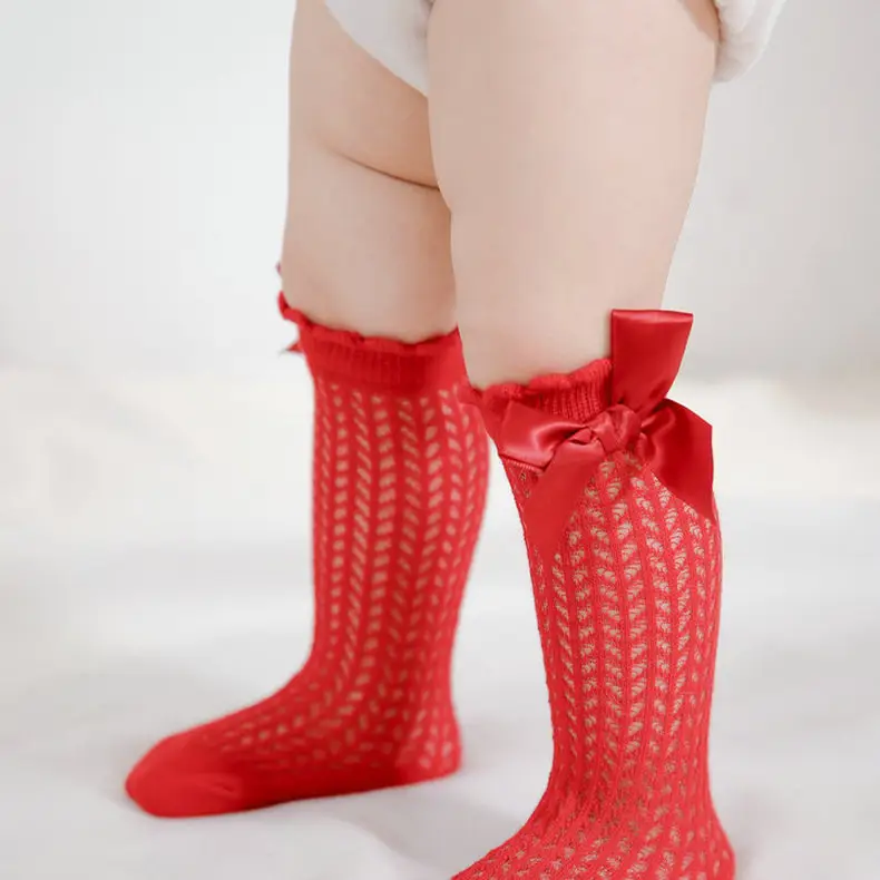 Baby Bow Knee High Socks Pink Bow Design — feature 34