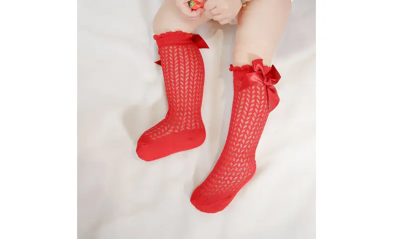 Baby Bow Knee High Socks Pink Bow Design — feature 35