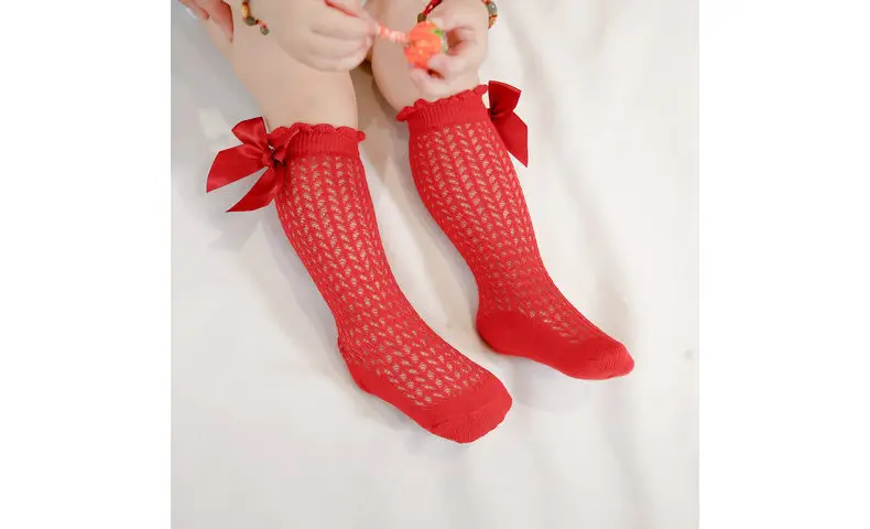 Baby Bow Knee High Socks Pink Bow Design — feature 36