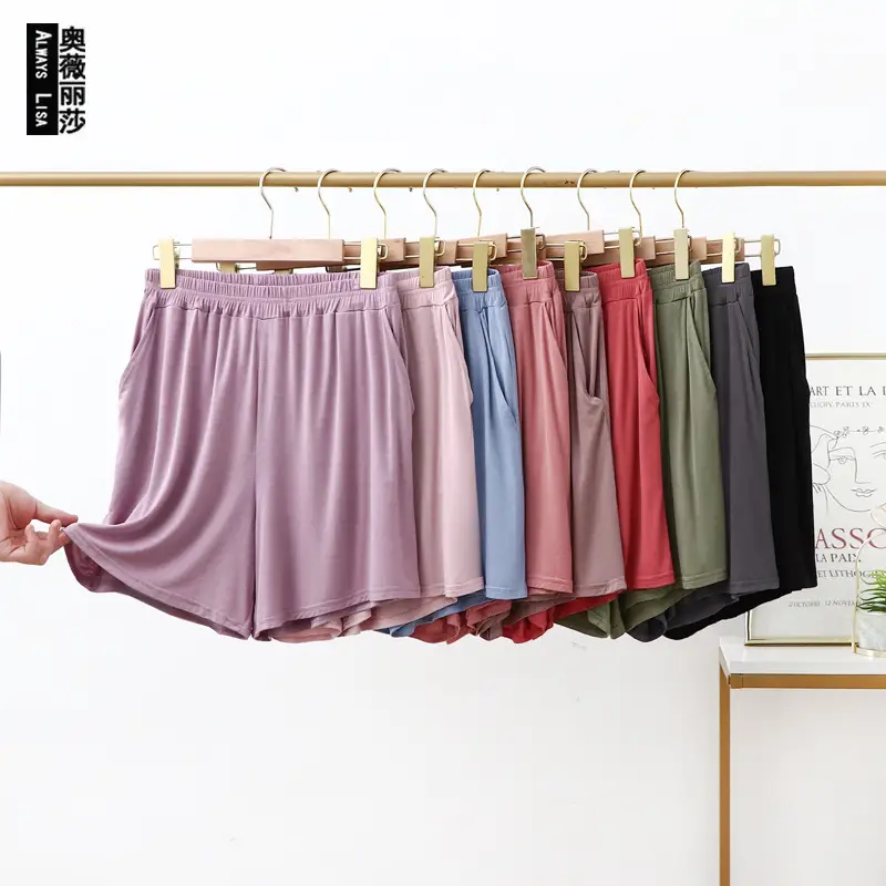 2022 Purple Modal Shorts Plus Size Loose Wide Leg - Image 13