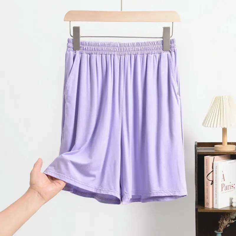 2022 Purple Modal Shorts Plus Size Loose Wide Leg - Image 10