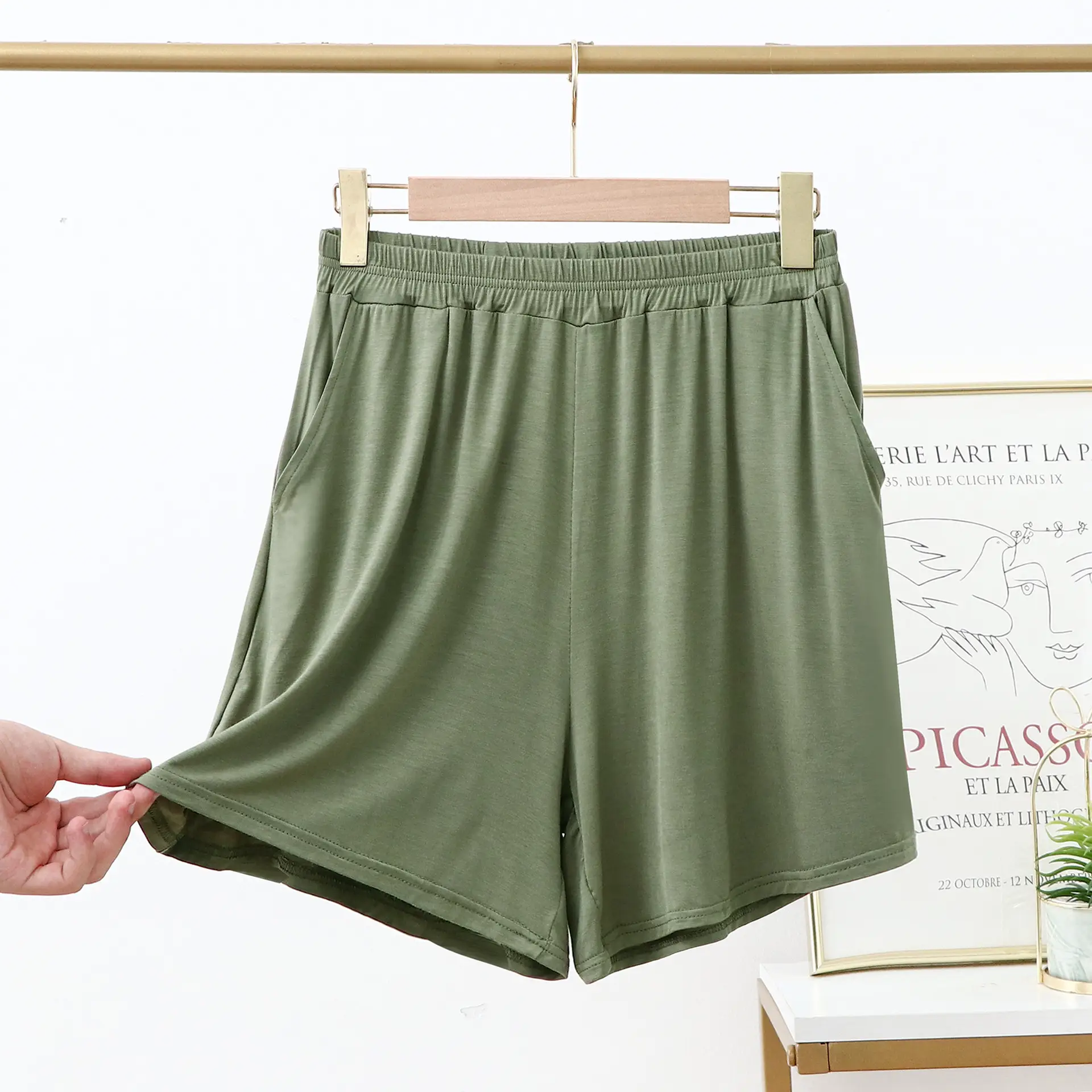 2022 Purple Modal Shorts Plus Size Loose Wide Leg - Image 6