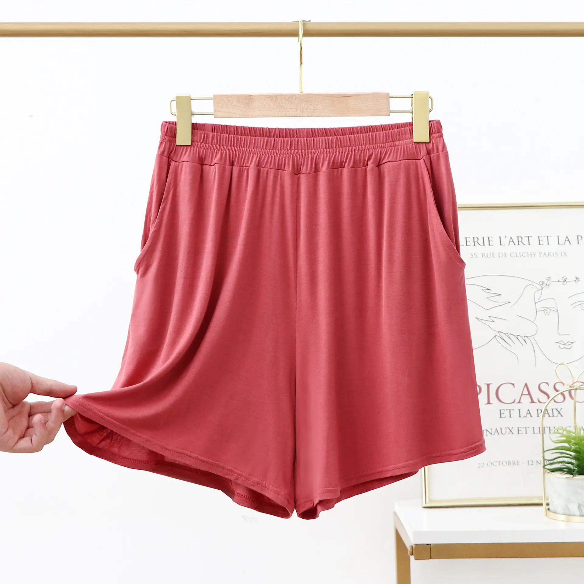 2022 Purple Modal Shorts Plus Size Loose Wide Leg - Image 8