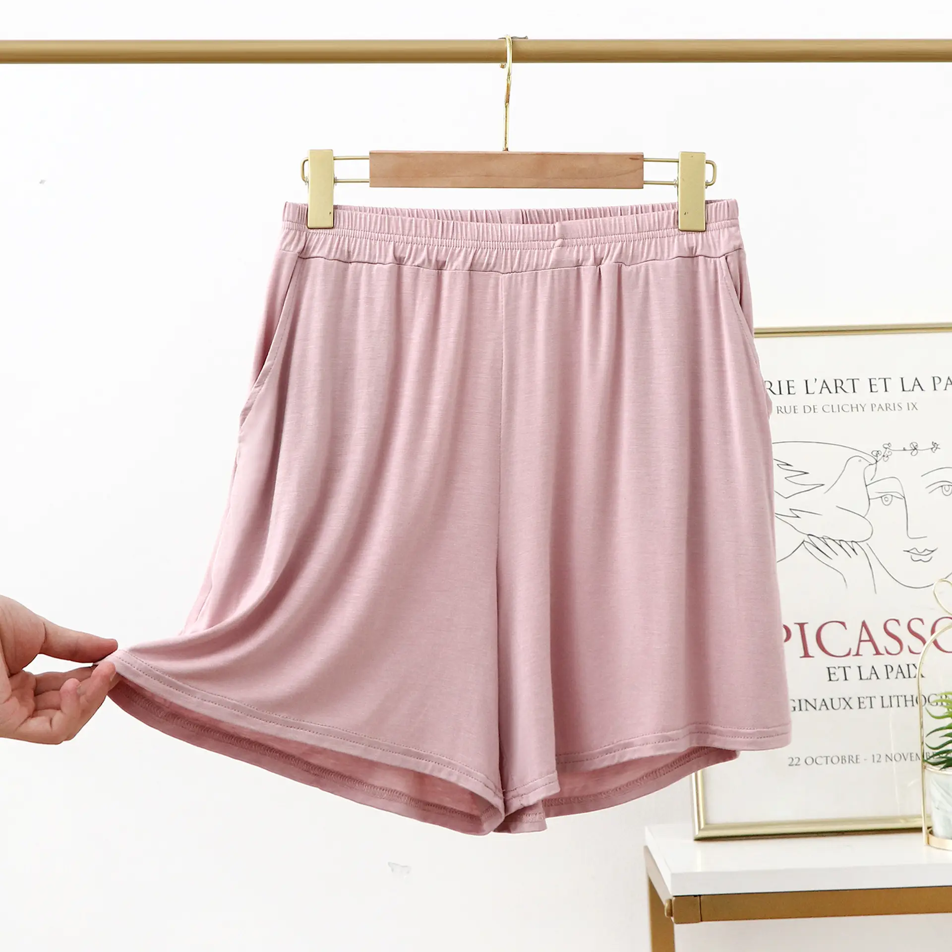 2022 Purple Modal Shorts Plus Size Loose Wide Leg - Image 9