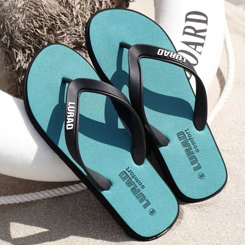 Men's Grey Rubber Flip Flops Summer