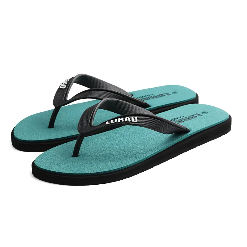 Men's Grey Rubber Flip Flops Summer