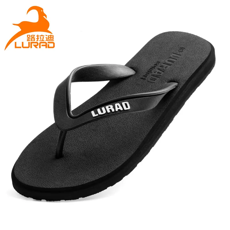 Men's Grey Rubber Flip Flops Summer