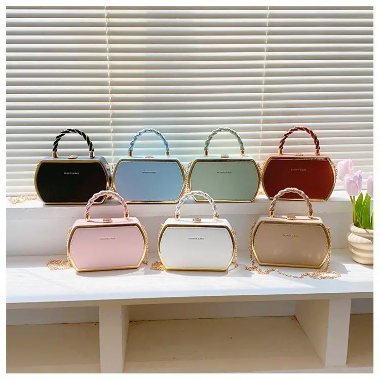 New Korean Style Woven Handbag Mint Gold